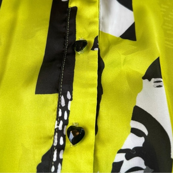 Frank Lyman Montreal Women’s Haute Femme Blouse In Lime/Black Size 6 - Picture 4 of 8